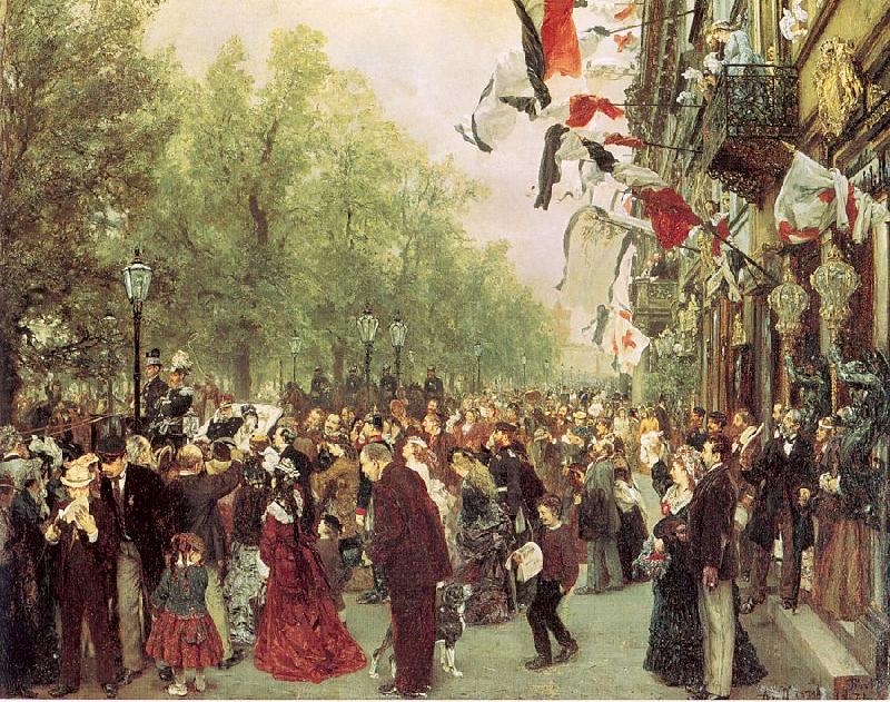 Adolph von Menzel William I Departs for the Front, July 31, 1870 Germany oil painting art